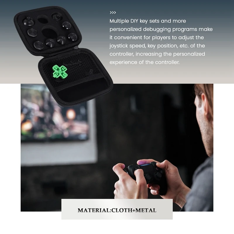 Adatto per Controller PS5 Cross Key Joystick Cap Controller di gioco Set fai da te con cappuccio in metallo antiscivolo