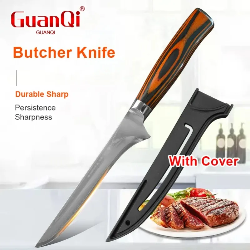 Damascus Steel Boning Knive Sharp Professional Chef Knife Wooden Handle Bone Meat Fish Fruit Vegetables Kitchen Cooking Knife