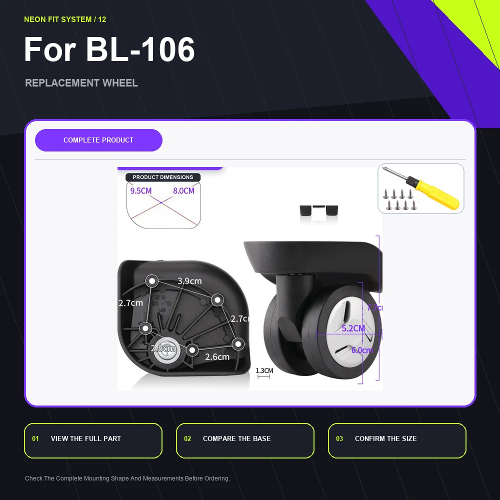 Replacement Caster For Traveler BL-106 For Benlun L-106 For American Tourister BL-106 Smooth Travel Wheel Part