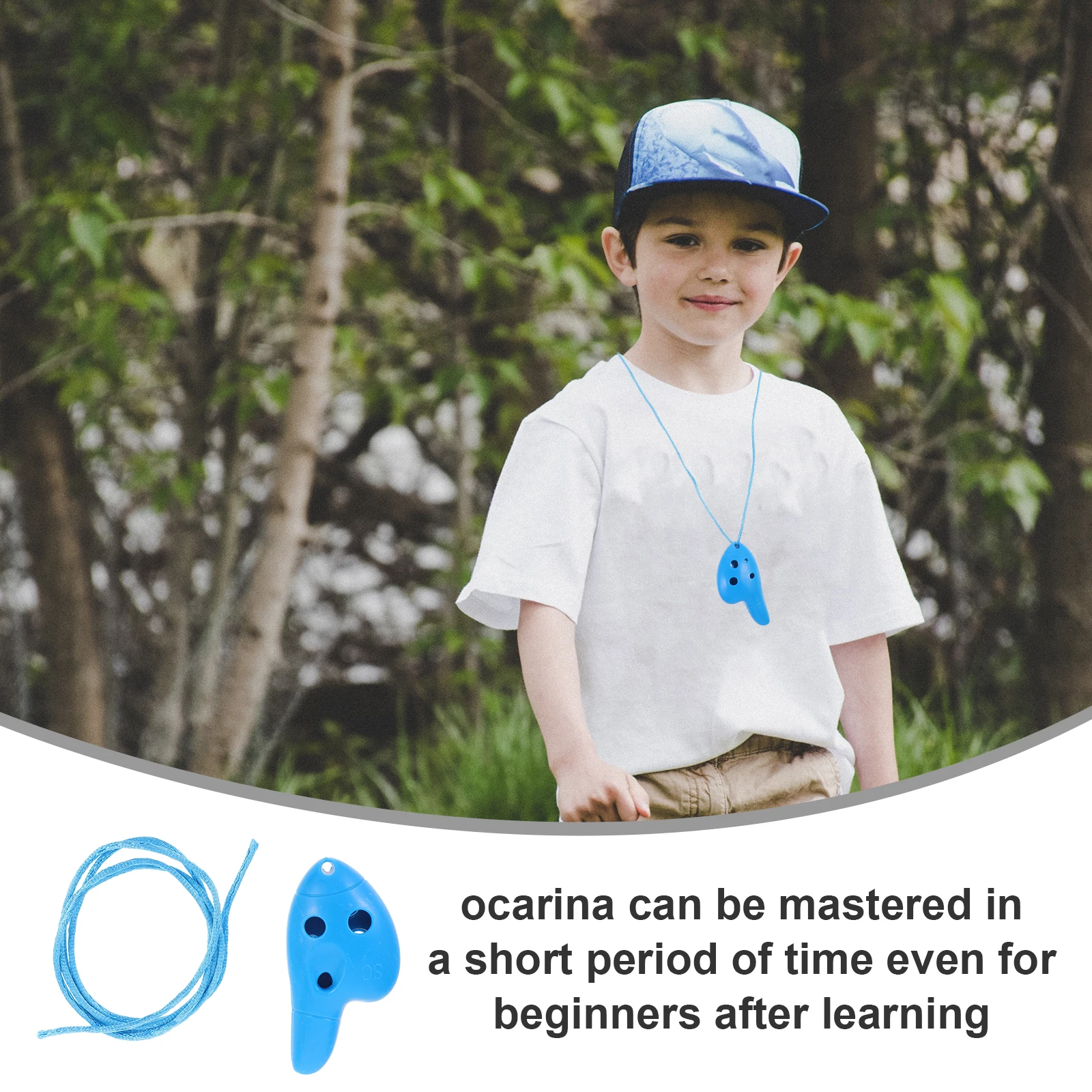 

4pcs Mini Ocarina 6-hole Thumb Instrument for Beginners Children Blue Color Easy to Learn Portable Musical Gifts