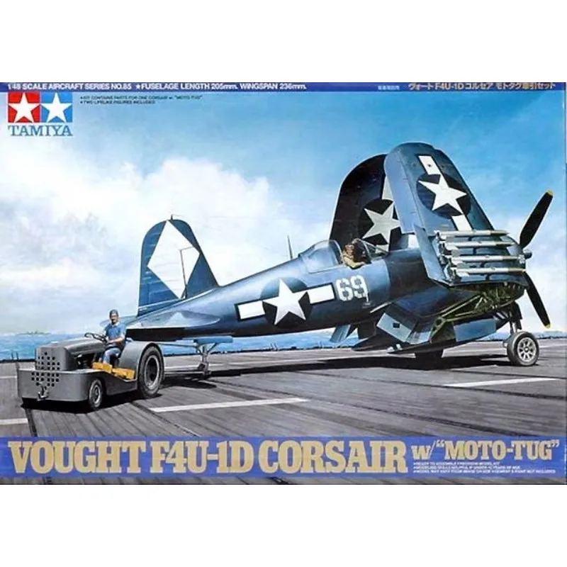 

TAMIYA 1/48 61085 Vought F4U-1D Corsair w/"Moto-Tug" Military Assembling Scale Model Kit DIY Toy, Collection Birthday Gift