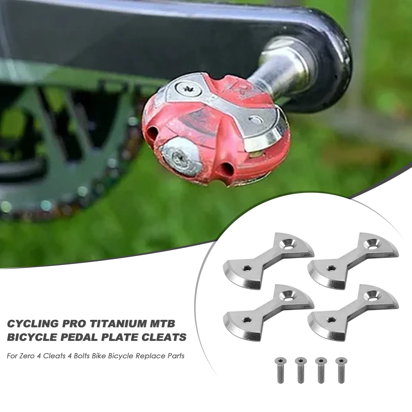 Cycling Pro Titanium Mtb Bike Bicycle Pedal Plate Cleats for Speedplay Zero 4 Cleats 4 Bolts Bike Bicycle Replace Parts