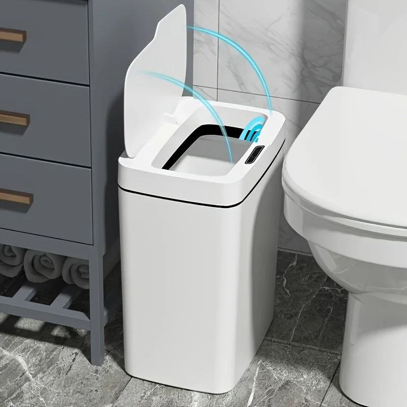 

Advanced Auto-Sensing Odor-Sealing Trash Can - Multi-Functional Motion Sensor Waste Bin with Spill-Proof Design