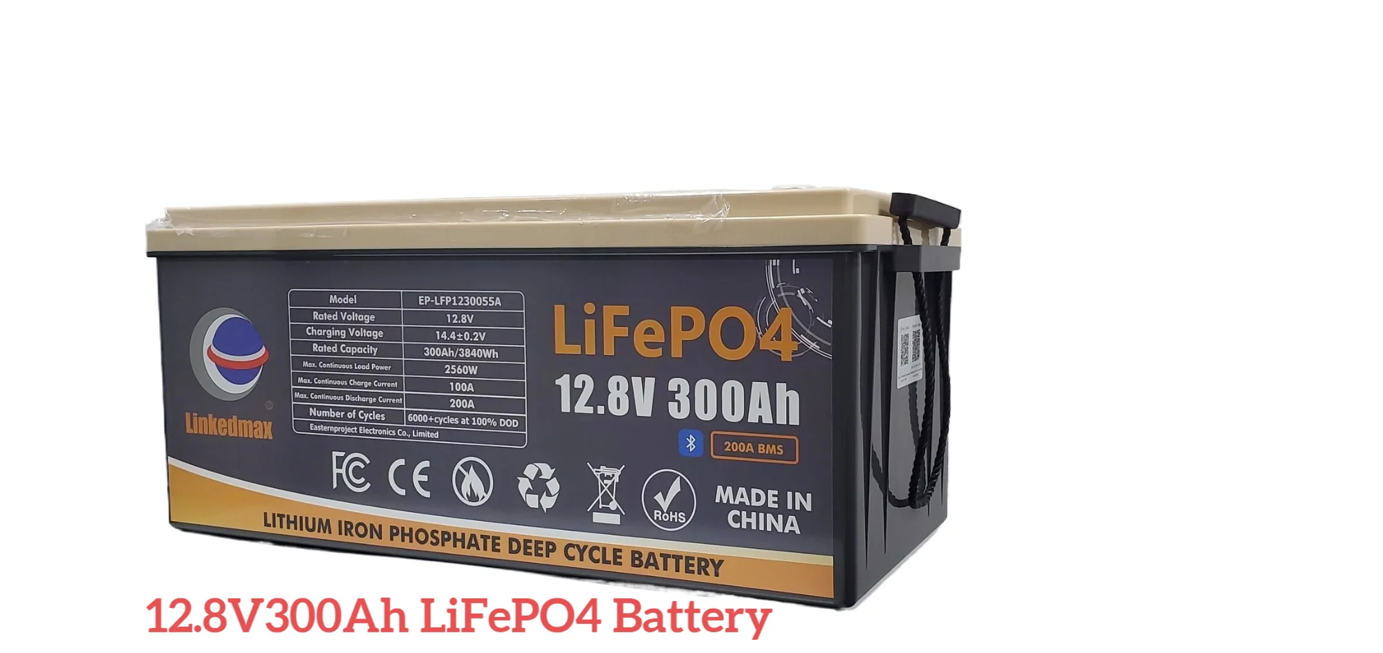 lifepo4 Lithium battery 12.8V 300ah  Grade A+ Lithium ion phosphate   for for Solar Power System RV Campers Golf Cart Off-road