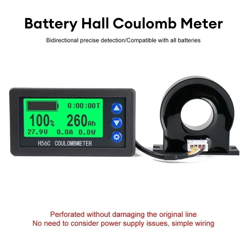 Coulometer Voltmeter Monitor Capacity Ammeter Hall Sensor Coulomb Tester Battery Battery