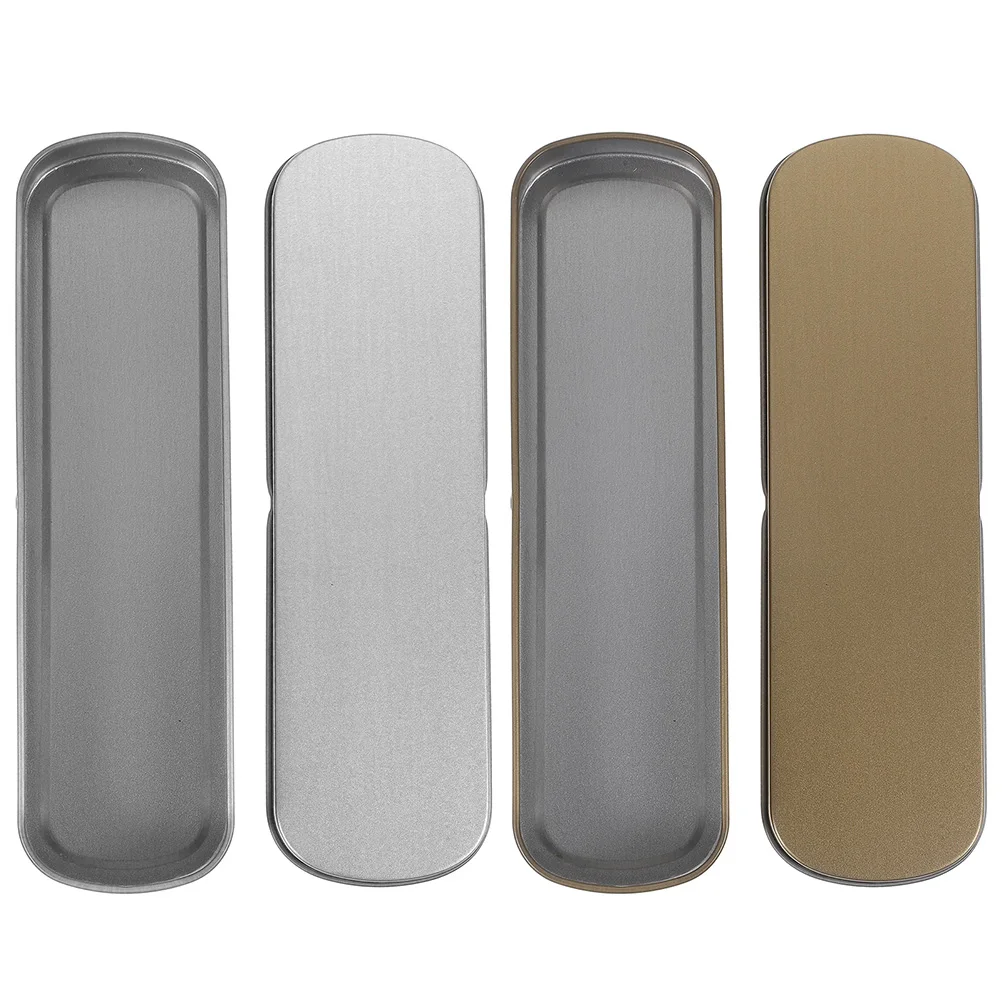 

2Pcs Metal Pencil Case Organizer Hard Pen Holder with Removable Lid Multipurpose Stationery Storage Container Bulk