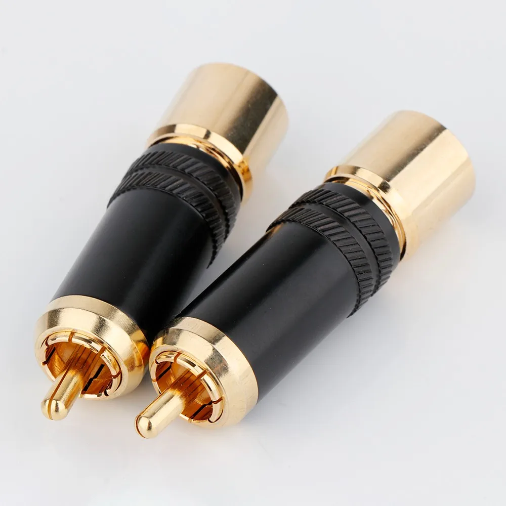 4 قطعة Preffair النحاس الذهب لوحة قفل قابس RCA جمع موصل اللحيم لتقوم بها بنفسك Hifi موصل خط الصوت