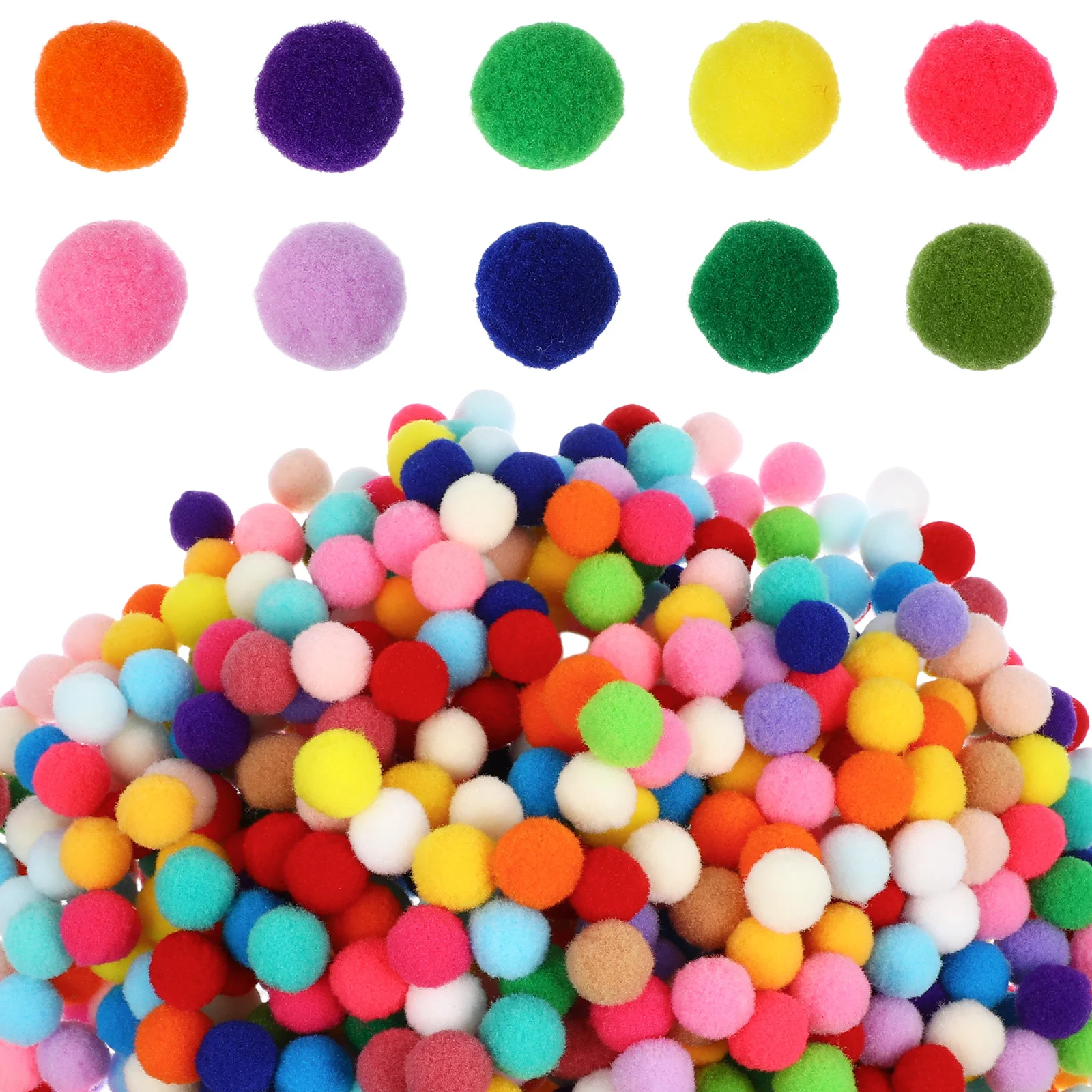 1000 Pcs Pom Poms Toys Puff Balls Colorful Pompoms Plush Craft Making Projects Manual Assorted