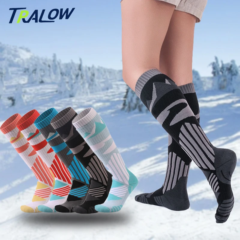 

TRALOW Ski Socks Mens Womens for Skiing,Snowboarding,Thermal Knee High Winter Warm Sport Performance Hiking Outdoor Cold Weather