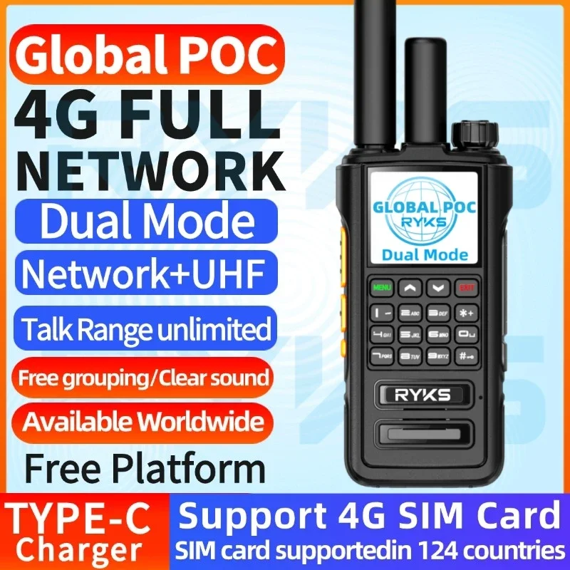 Международная связь 4G PoC и UHF интернет Двусторонняя радиостанция Sim-карта рация большой радиус действия 5000 км пара (без оплаты) внутренняя платформа