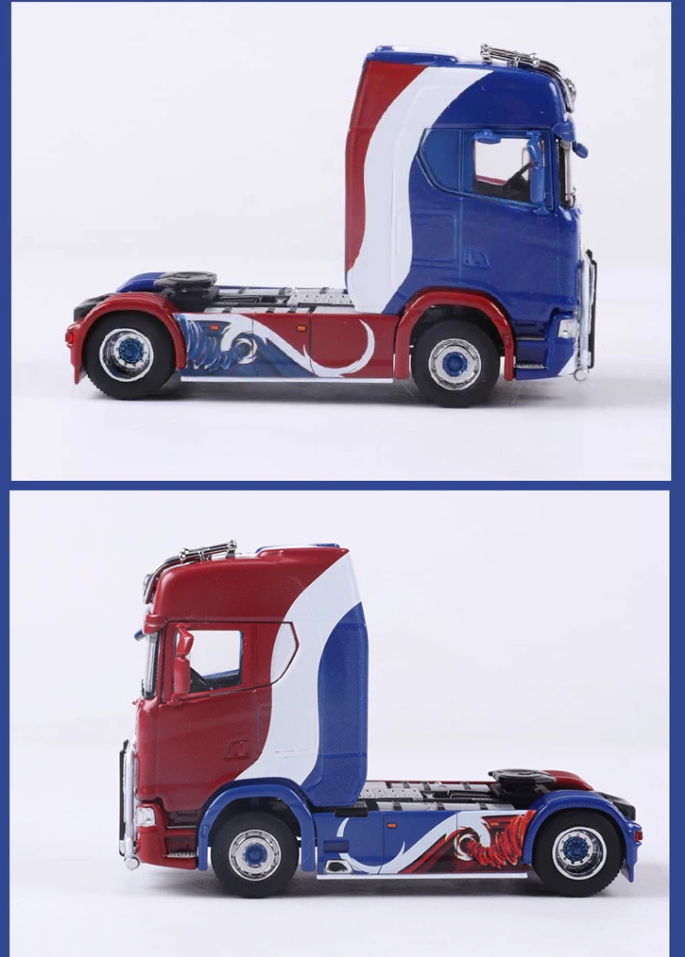 GCD Scania S730 Heavy Truck Tractor 1:64 Simulation Alloy Construction Vehicle Model Static Collection Ornament - view 6
