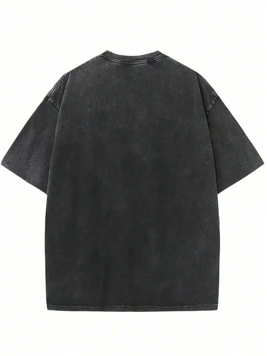 New Fashion Men Stylish Graphic Print T-Shirt Apparel, Individual Crew Neck Lightweight Casual Short Sleeve Daily Tee