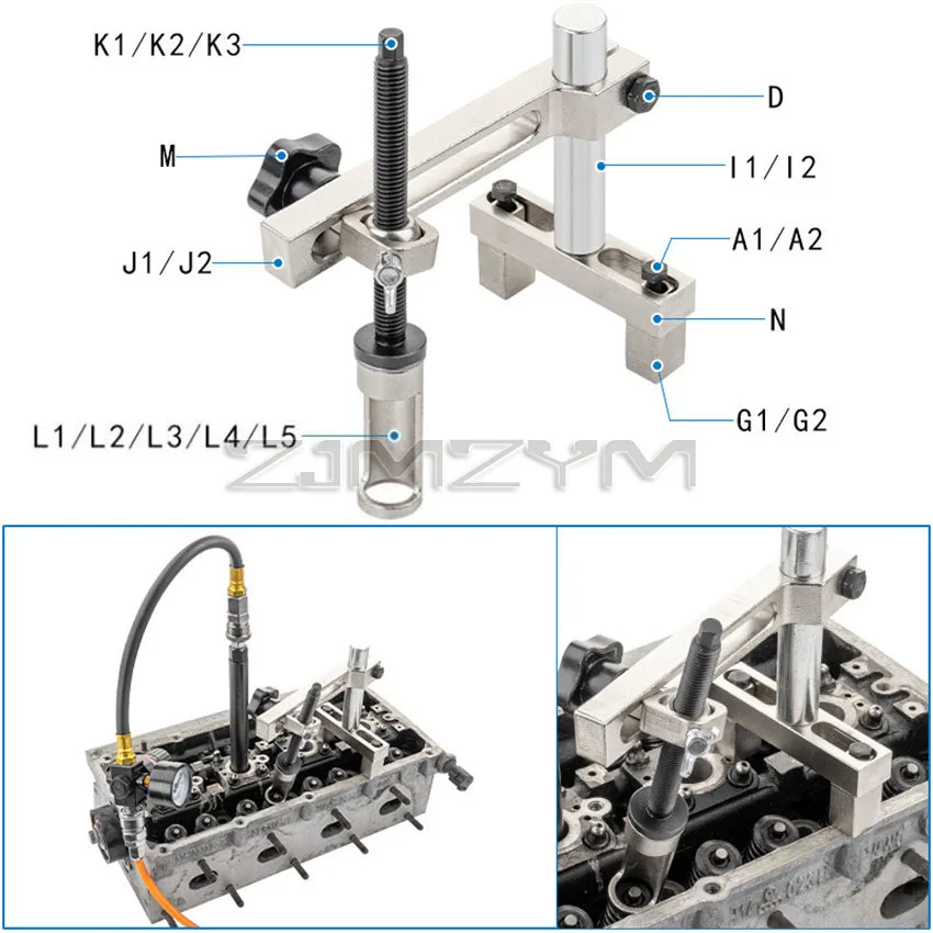 Cylinder Head Service Set Tool Kit Valve Spring Compressor Removal Installer Replacement valve oil seal tool