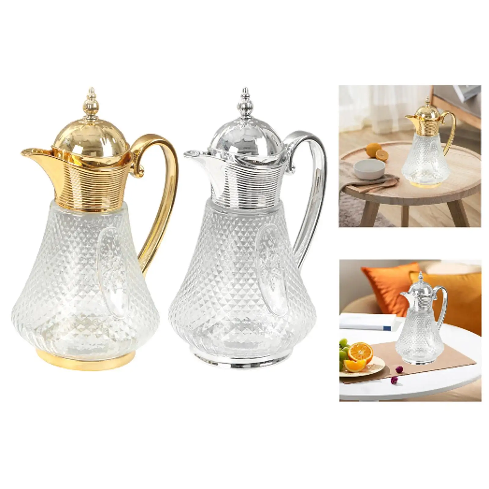 Large Glass Water Jug Elegant Drink Pitcher Modern Coffee Kettle for Hotel Restaurant and Gatherings
