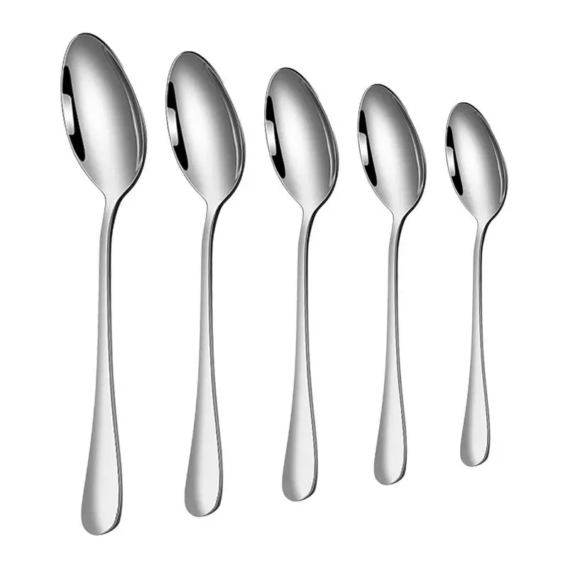 Serving Teaspoon  Food Grade Serving Metal Spoons Honey Dessert Spoon Tableware Tool for Kitchen Teaspoon for Ice Cream