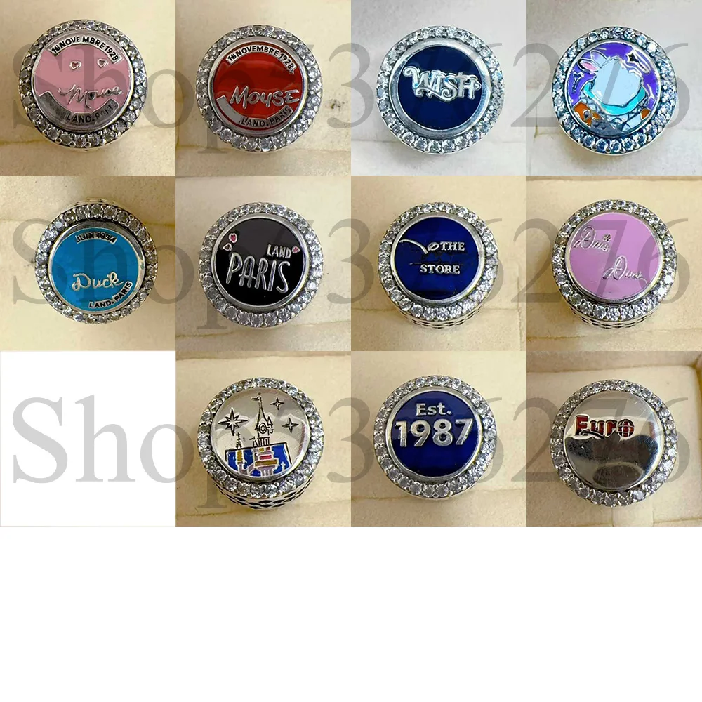 

Настоящая бусина из стерлингового серебра 925 пробы 1987 1928 1934 Paris Land Mouse Duck Cat Шарм для модного женского браслета Подарок DIY Ювелирные изделия