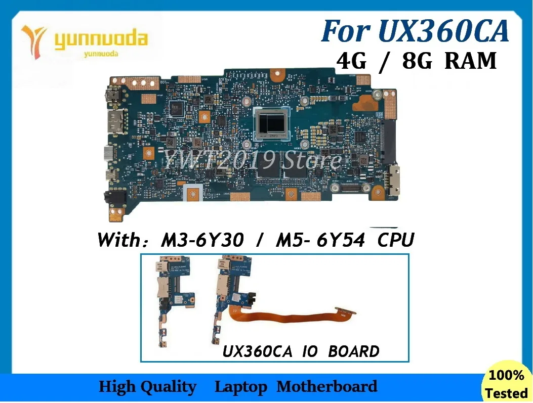 

UX360CA для ноутбуков ASUS Zenbook UX360C UX360CA UX360CAK, материнская плата с процессором M5-6Y54, 8 ГБ ОЗУ, плата ввода/вывода USB UX360CA, тестирование пройдено.