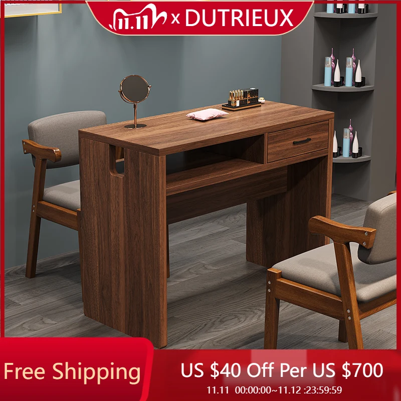 

Square Professionals Nail Desk Reception Nordic Modern Design Nail Desk European Cleaning Aesthetic Wood Nageltisch Furniture