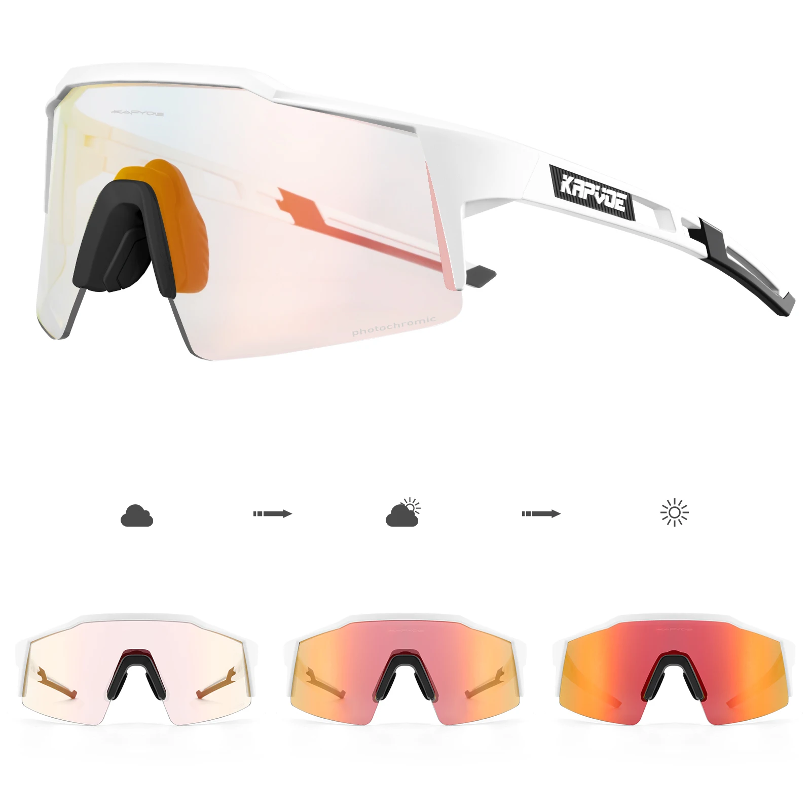 Kapvoe Fotochromische Fietsen Zonnebril Voor Mannen Cycl Bril Mountainbike Bril Vrouwen Outdoor Sport Hardlopen Uv400 Brillen Brillen
