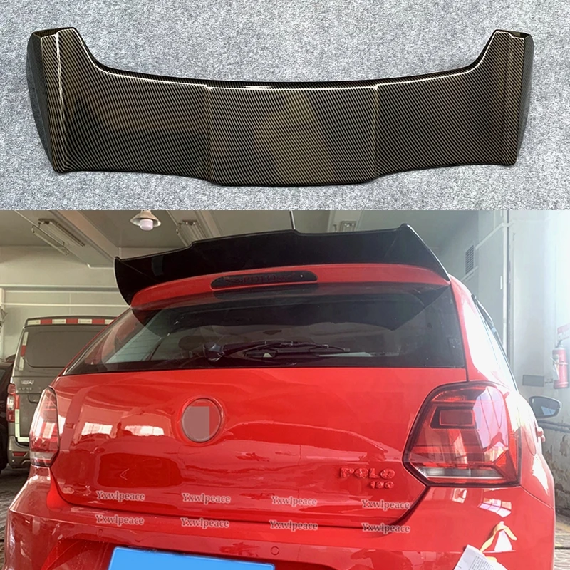 Für volkswagen polo 6r abs kunststoff primer farbe batman stil hinterdach spoiler kofferraum flügel