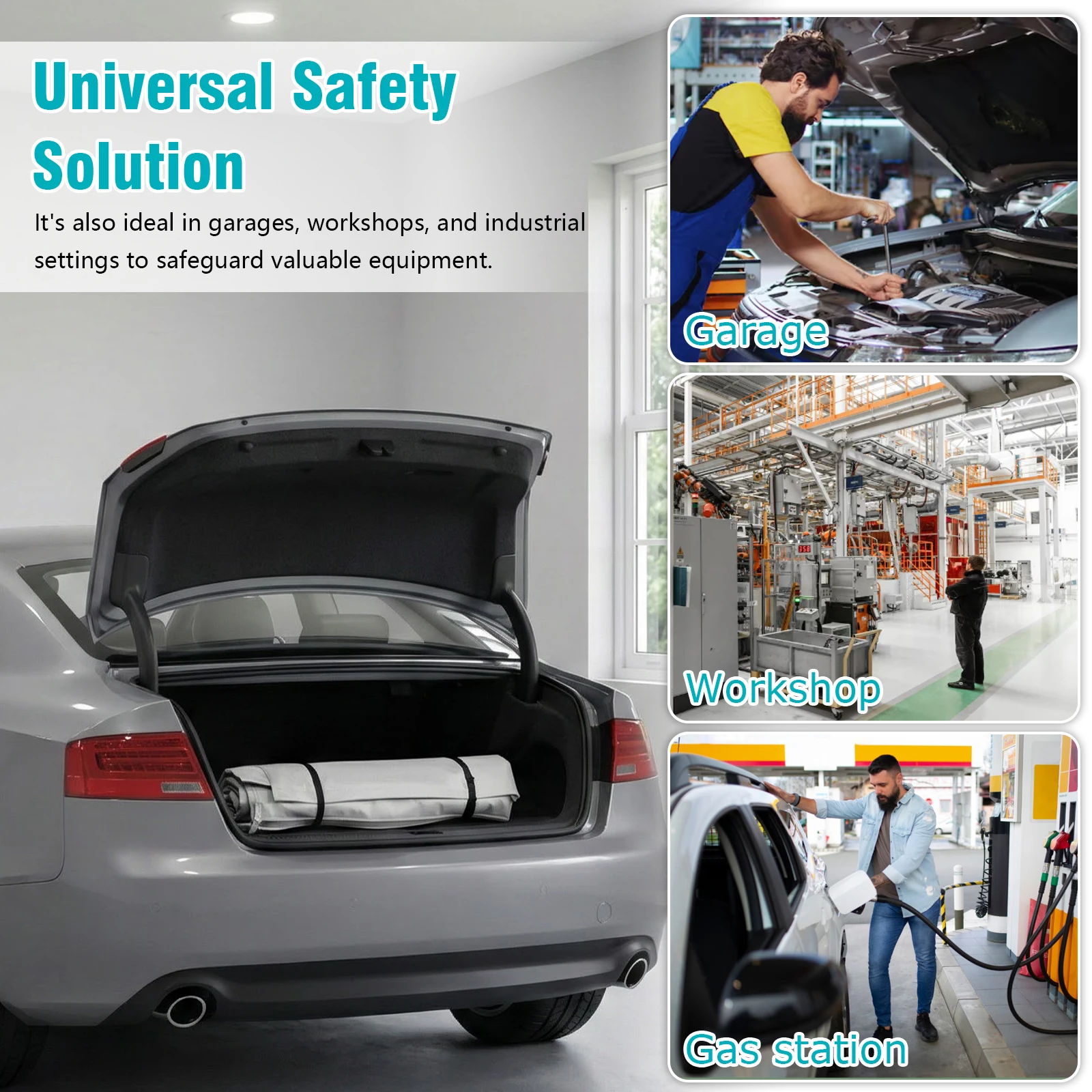 

Многоразовое огнетушащее покрывало для экстренного тушения пожаров, термостойкое, из ткани с силиконовым покрытием, для электромобилей и газовых транспортных средств