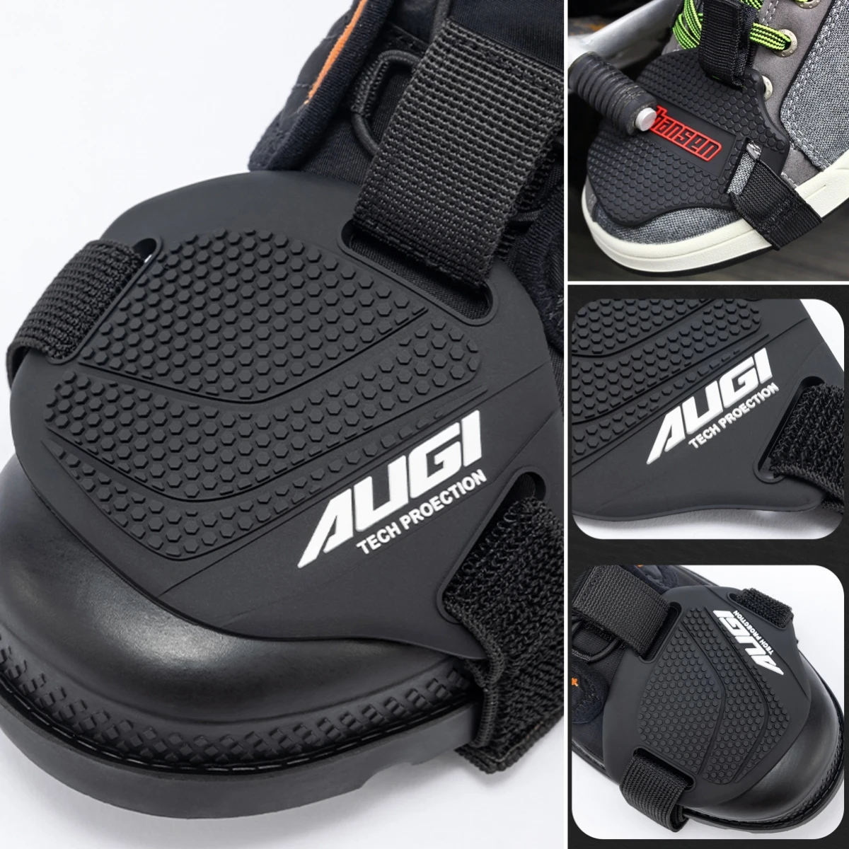 Motorcycle Shoe Protector for Shift Lever: Anti-Scratch Adjustable Strap-On Guard, Rubber Anti-Slip Binding Cover