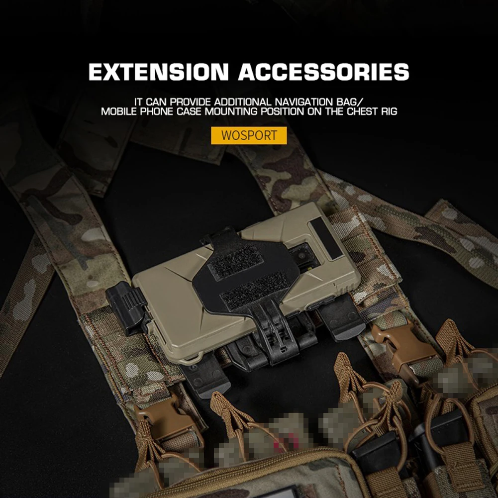 Airsoft Tactical Chest Rig Molle Expansion Plate Navigation Pouch Phone Case Mount D3CRM Chest Rig Hunting Vest Accessories