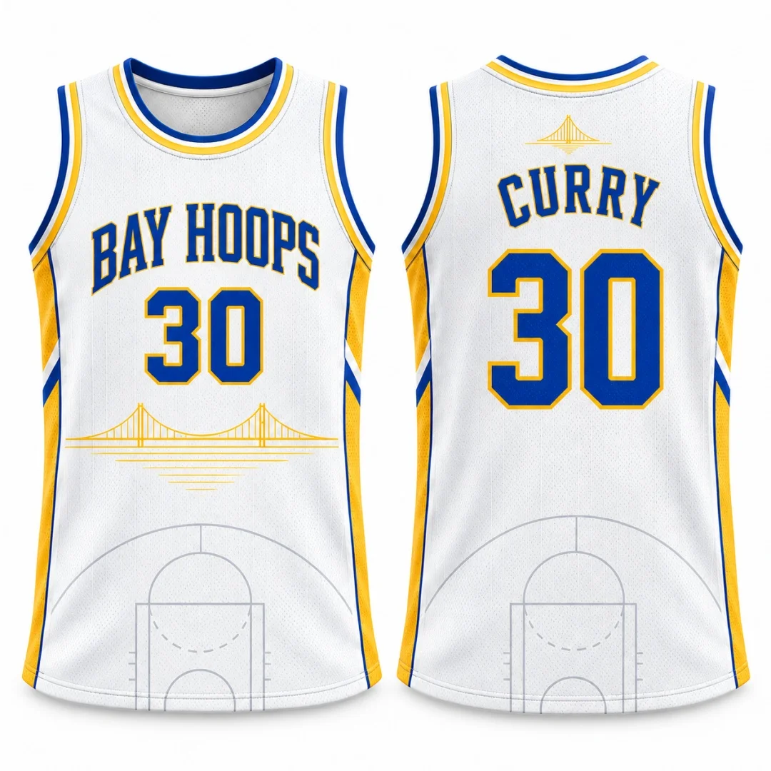 26-27 Men Curry #30 Basketball Jersey Golden Gate Bridge Print Sleeveless Mesh Quick Dry Sports Fan Tank Top Kids Clothes ﻿