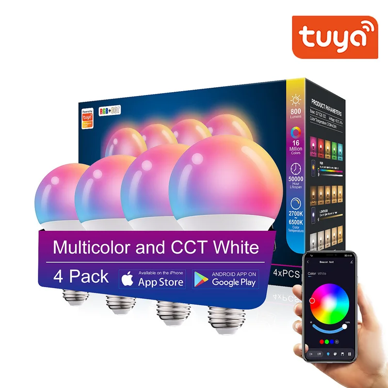 10W E27 RGB CCT Smart Bulb Tuga Mobile Control LED Lights