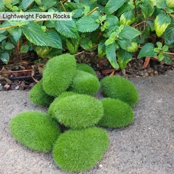 30pcs Green For Garden and Crafting Fake Stone Simulation Plant DIY Decoration Creative Crafts Artificial Moss Rocks