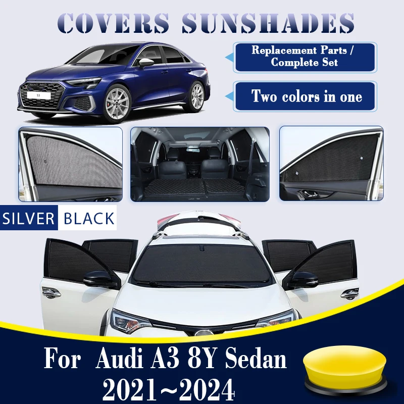 

For Audi A3 Sedan 8Y 2021 2022 2023 2024 Car Sun Shade Sunscreen Window Visors Anti-UV Thermal insulation Sun Covers Accessories