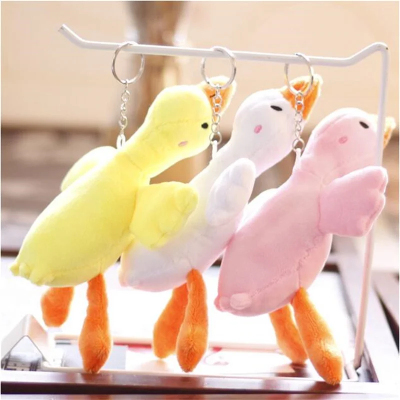 15cm Cute Big White Goose Pendant Plush Toy Plush Stuffed Animal Bag Doll Keychain For Girls Gift Wedding Party Decor