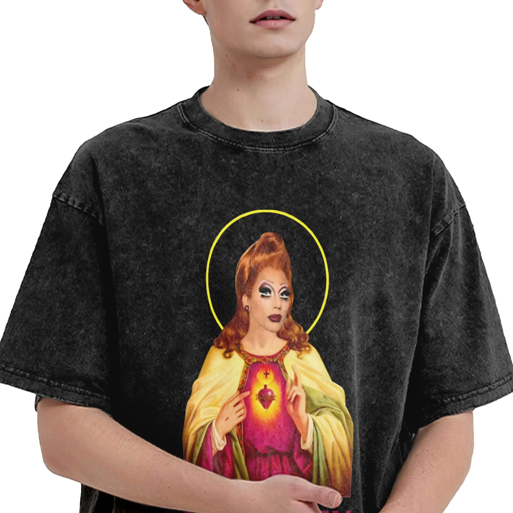 Pink Flamingos John Waters Divine  Washed T Shirts Streetwear Hip Hop Vintage T-Shirt  Tee Shirt Men Women Short Sleeve Oversize