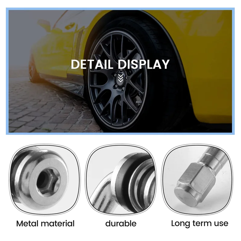 Stable-4Pcs/Lot YPQZW90DY6 7.15CM 2.5 Chrome Tire Valve Stems 90 Degree Angled Size XL,Universal Various Models