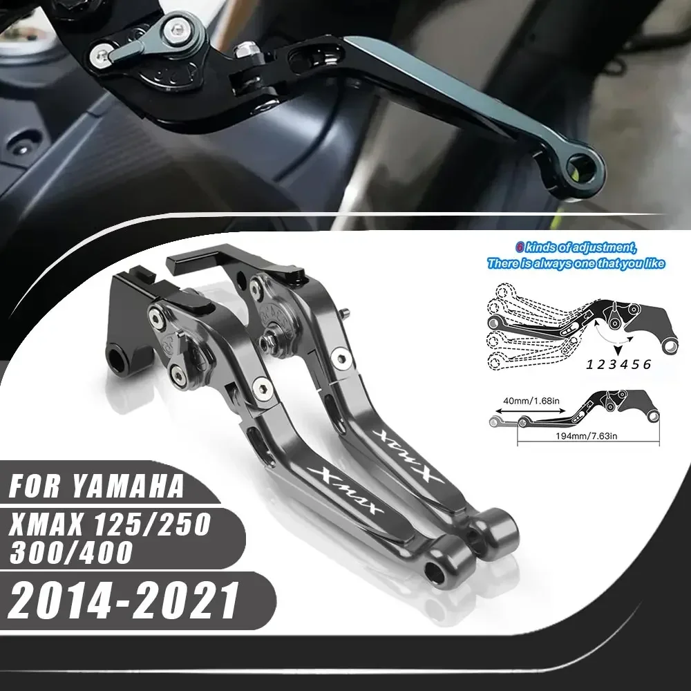 

For Yamaha XMAX 125/250/300/400 2014-2021 CNC Clutch Lever Brake Lever Set Adjustable Folding Handle Levers Motorcycle Parts