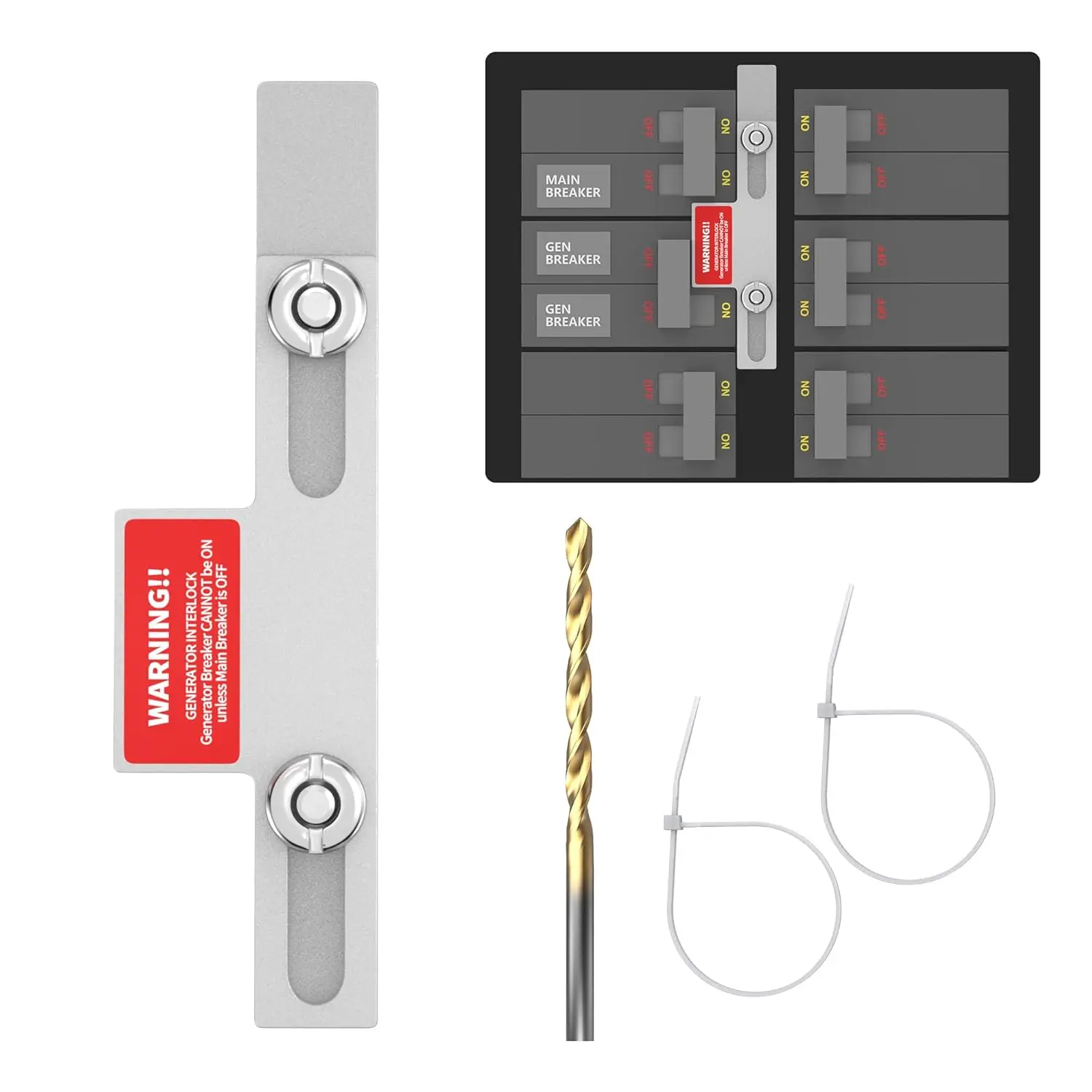 Generator Interlock Kit Compatible with Eaton Cutler Hammer 100 Amp or 125 Amp for BR Panels with Adjacent Main & Branch Breaker