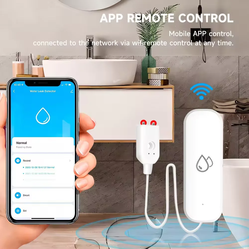 ZigBee Water Leak Sensor With Probe Alarm Flood Water Leak Detector Smart Home APP Remote Control Smart Home Security Protection