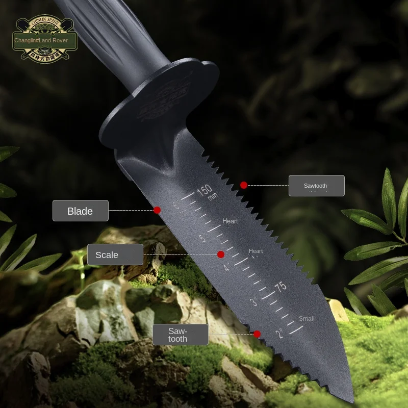 Imagem -03 - Ferramentas de Escavação do Metal do Serrilhada Edge Digger com Bainha Garden Shovel Knife Extended Handle Camping Supply Aço Inoxidável