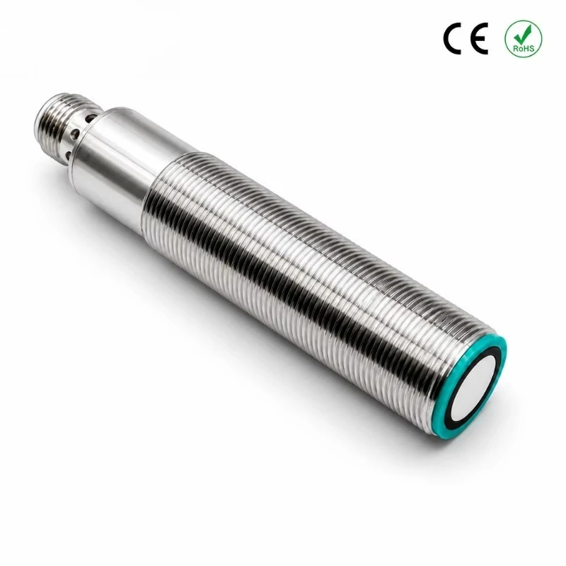 Ultrasonic Range Sensor 1m Measuring Range NPN, PNP, 4-20mA, 0-10V, 2NPN, 2PNP, RS485 Outputs IP65 CE RoHS