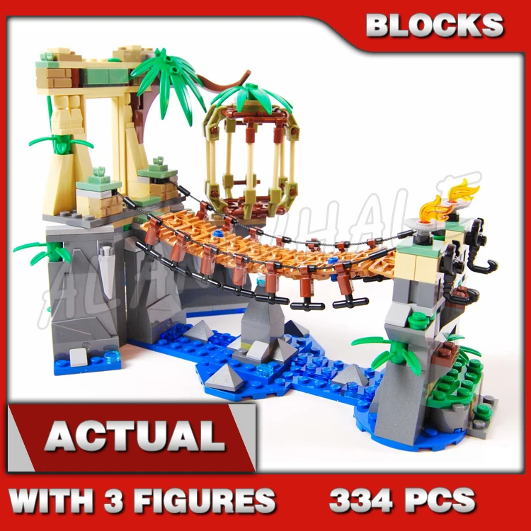 334pcs New  Master Falls Jungle Tree Bridge Thunder 10715 Building Blocks Assemble Toys Bricks Compatible with Model