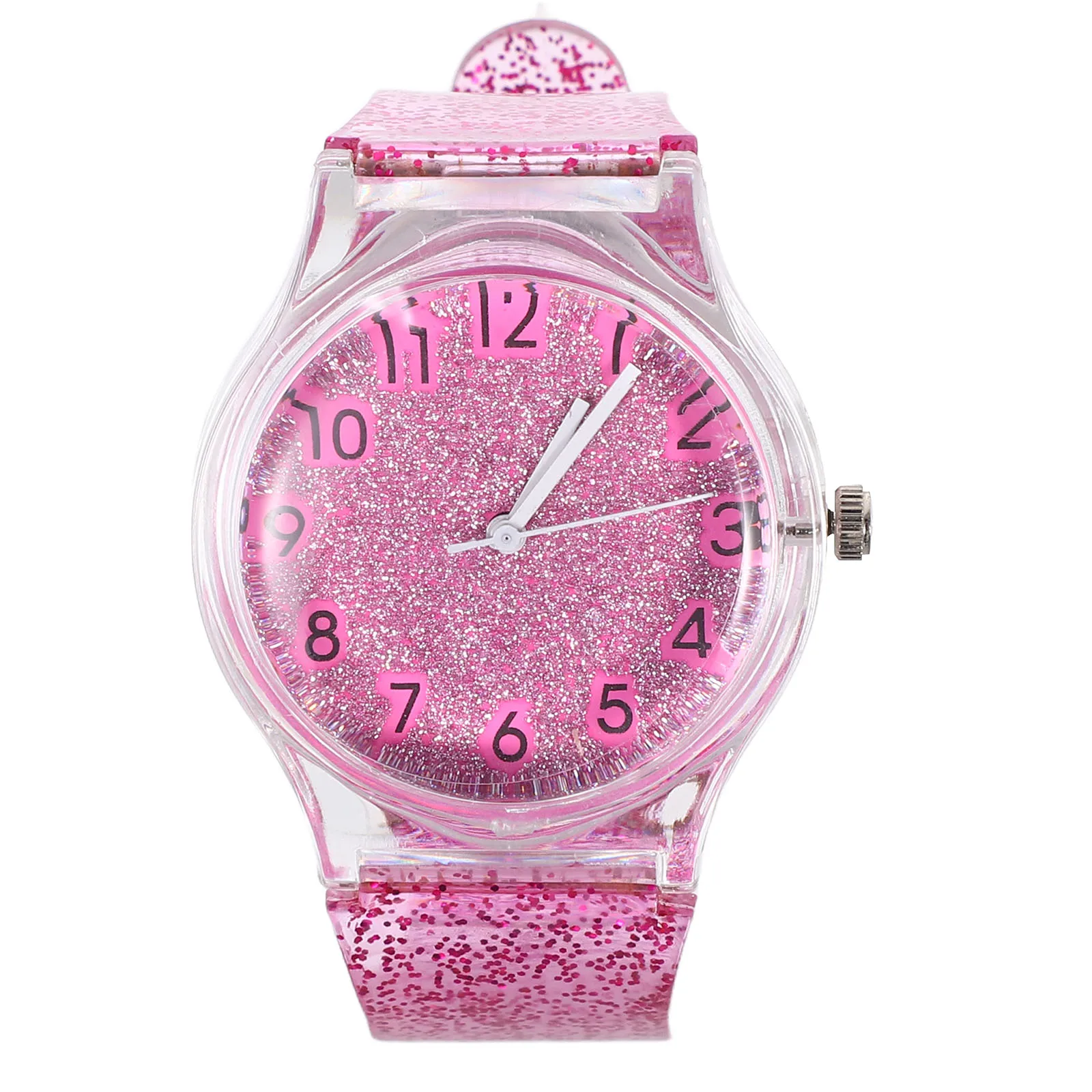 

Kids Fashion Adjustable Fashion Watch Quartz Wrist Decoration Watch Strap Neon Pink Durable Cartoon Birthday Gift