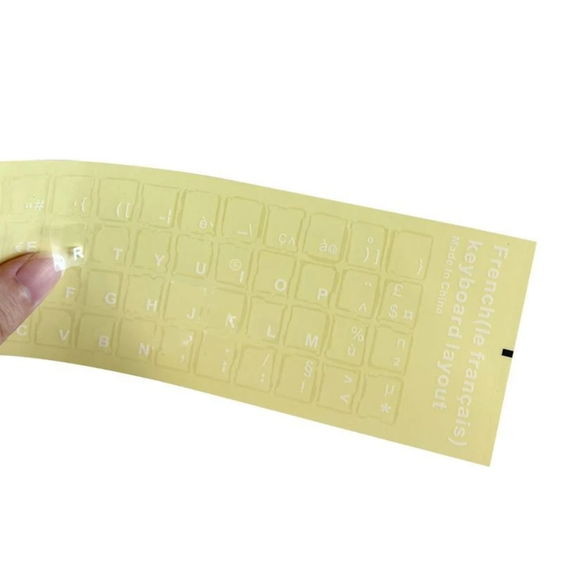 20CB Transparent French Keyboard Sticker PVC Glossy Self-adhesive Keypad Stickers Laptop Universal Protective Film