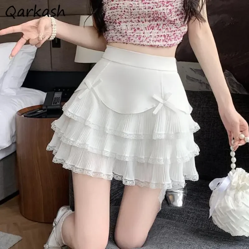 

Mini Skirts Women Bow Ball Gown Sexy Summer Aesthetic Streetwear College Vintage Casual Simple Y2k Fashion Basics Korean Style