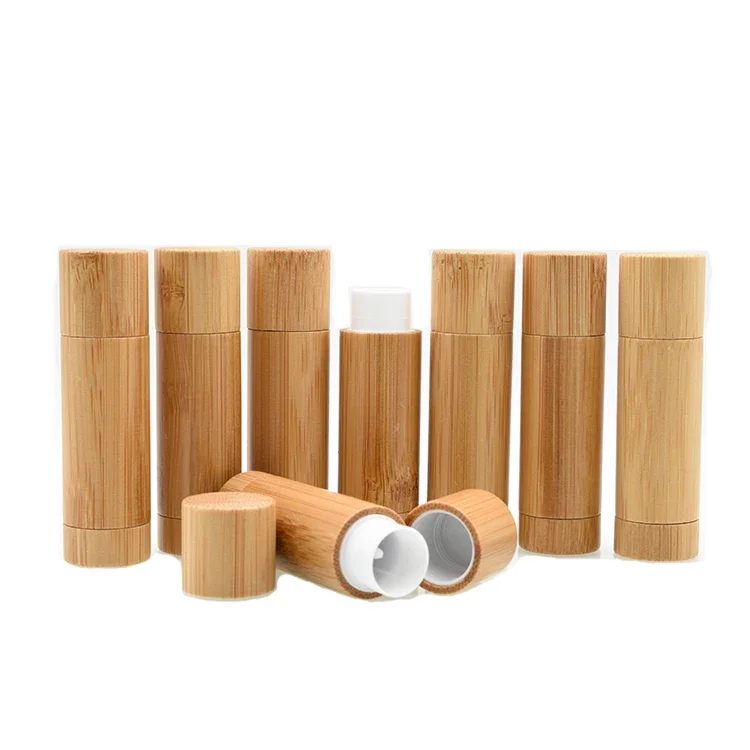 

ECO-friendly lipstick tube bulk wholesale bamboon container empty lipstick tube with packing BiodegradableContainersLip BalmTube