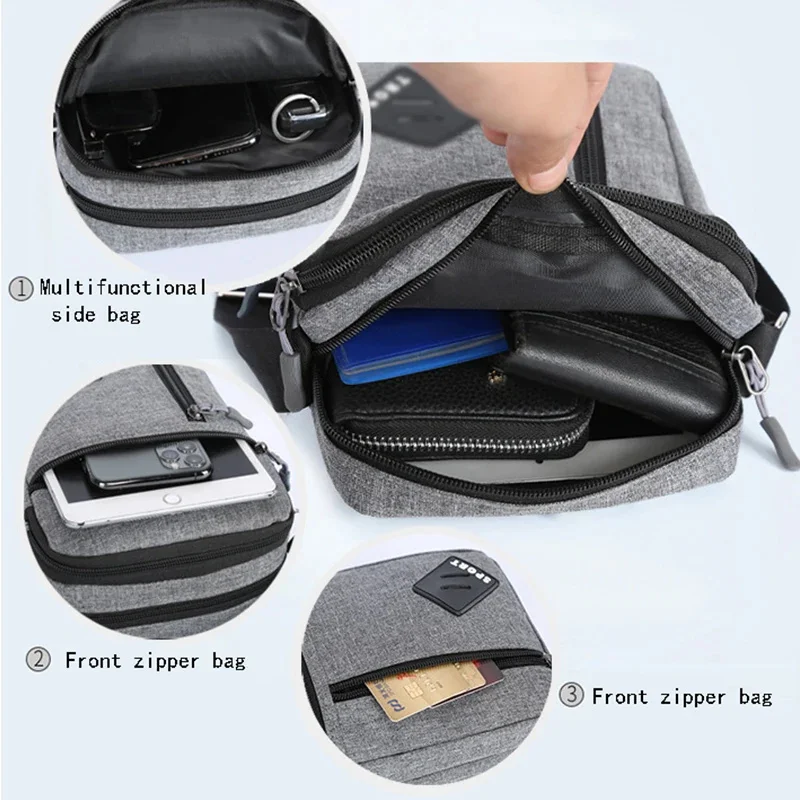 Suutop Heren Casual Anti-Diefstal Tassen Reizen Crossbody Tas Messenger Sling Draagtas Handtas Op Schouder Voor Mannen