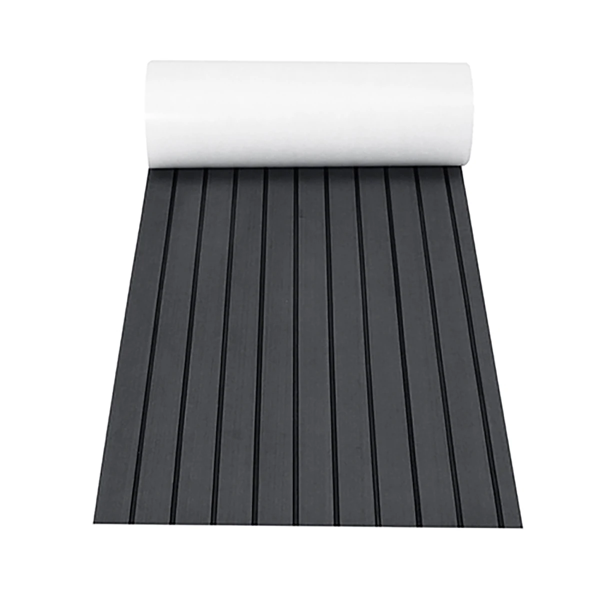 2400x600x6mm Self-Adhesive EVA Foam Faux Teak Decking Sheet Marine Flooring Boat Decking Sheet Gray Black Striped Pad Mat