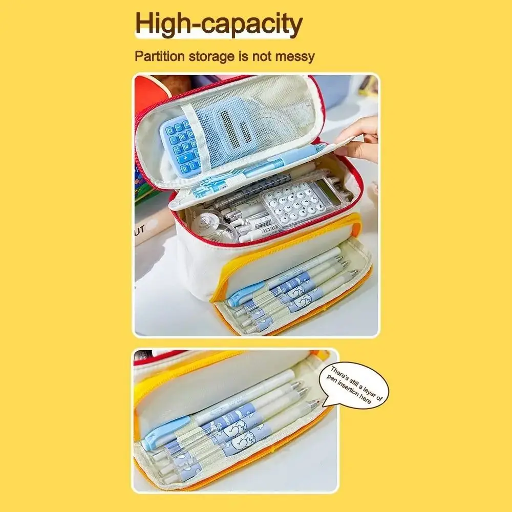 كابيبارا مزرعة مقلمة كرتونية تخزين مستحضرات التجميل المحمولة حقيبة أقلام رصاص الكورية سستة سعة كبيرة حقيبة تخزين الأدوات المكتبية #1