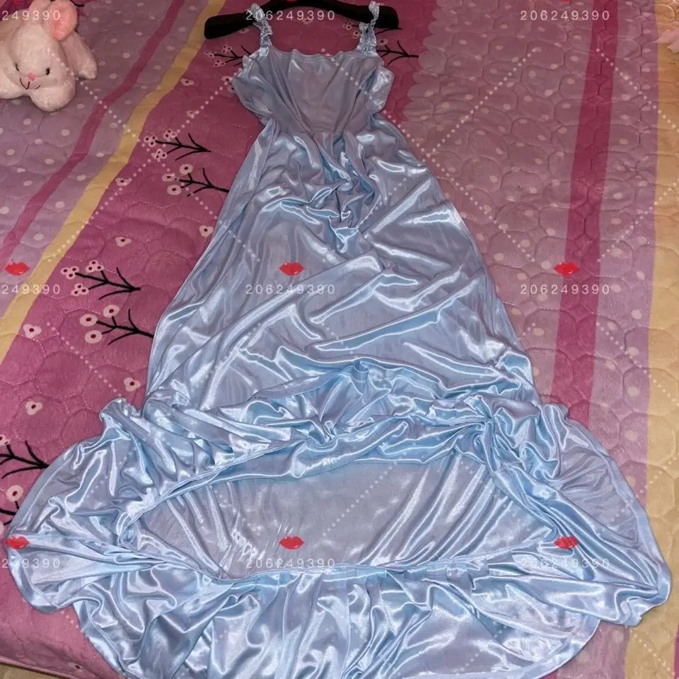 

Сексуальная розовая глянцевая юбка на подтяжках, атласное платье макси, свободное ночное платье без рукавов, халат больших размеров, ночные рубашки, юбка-комбинация