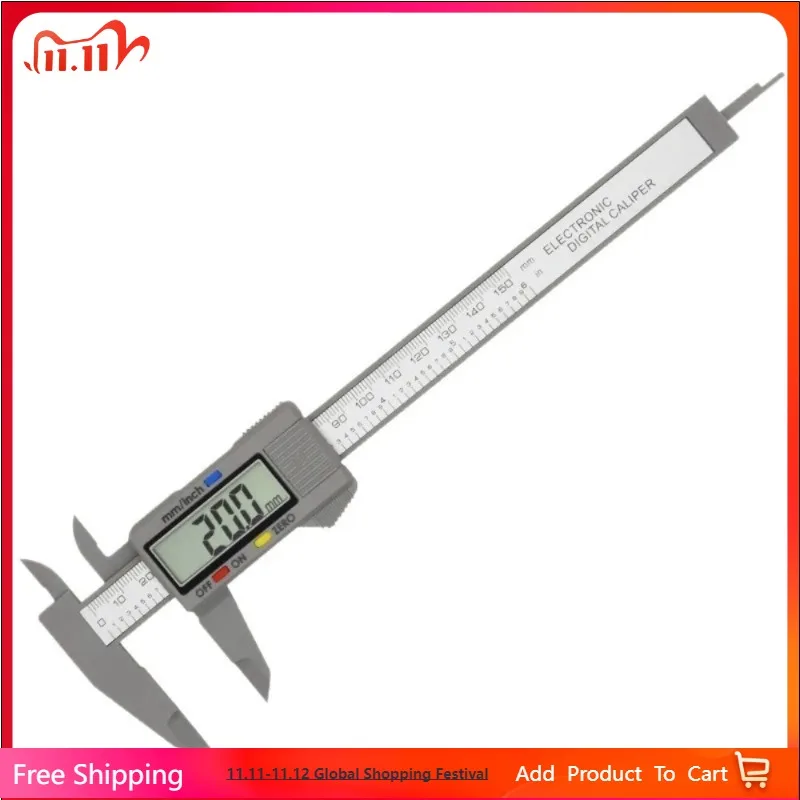 

150mm Electronic Digital Caliper Carbon Fiber Dial Vernier Caliper Gauge Micrometer Measuring Tool Digital Ruler