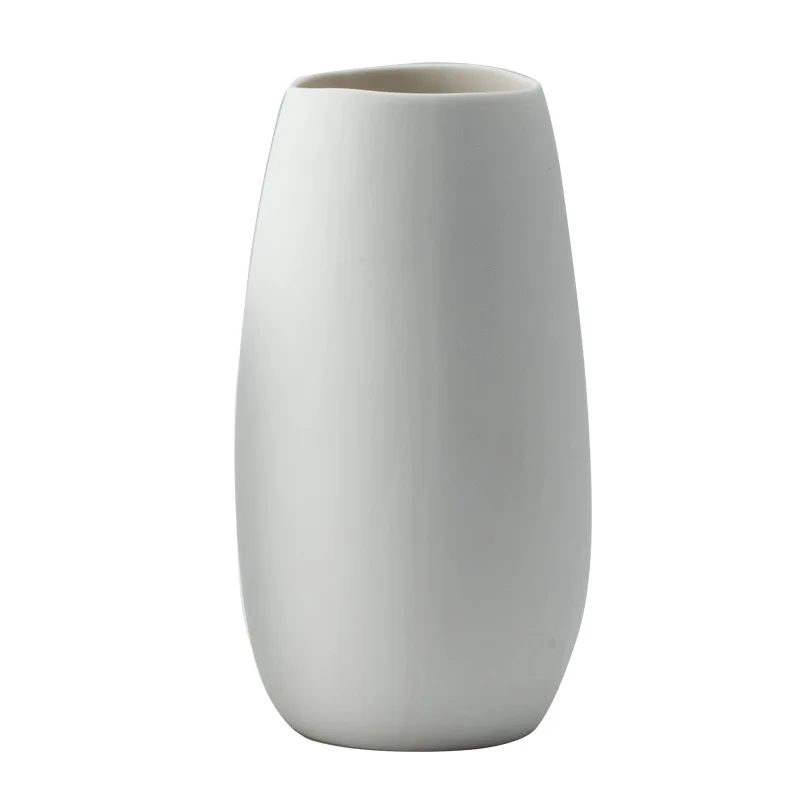 

White Nordic Creative Ceramic Three-piece Decorative Dried Flowers Flower Vase Dining Table Living Room Flower Arrangement